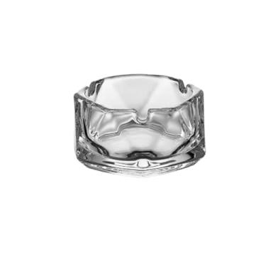 Imagem de Cinzeiro de vidro para sala de estar, escritório, mesa de café, ornamentos de mesa de café, suporte de cinzeiro (transparente, pequeno)