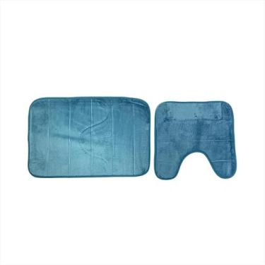 Imagem de Kit Banheiro Tapetes Luxo Antiderrapante Tecido Poliéster Rápida Absor