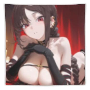 Imagem de LIEGBMEU Tapeçaria de biquíni sexy anime menina 152.4 cm x 152.4 cm interior exterior parede colcha arte decoração de tapeçaria caprichosa, AF116