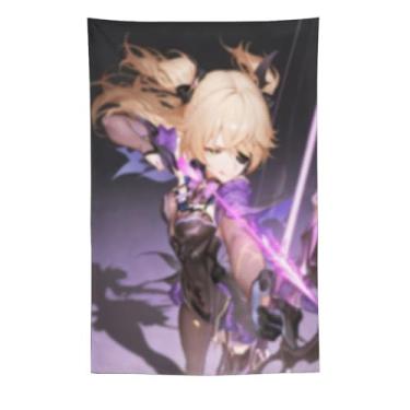 Imagem de LIEGBMEU Tapeçaria sexy de anime menina 152 x 228 cm arte de colcha de parede decoração de tapeçaria caprichosa AF182