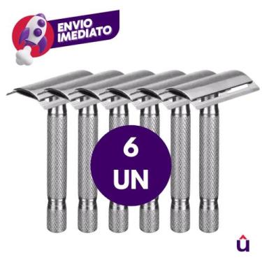 Imagem de Aparelho Barbeador Metal Clássico Vintage Estilo Retrô Manual Com Lâmi