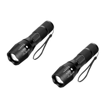 Imagem de Kit com 2 Lanternas Tática LED 8000 Lúmens 5 modos Shark Blue