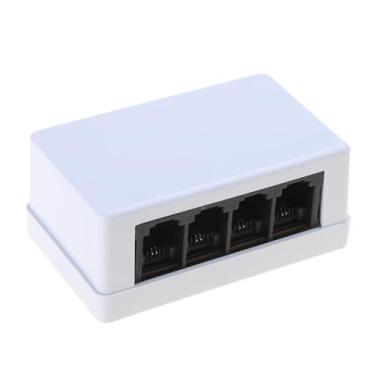 Imagem de Haoyull Adaptador de 4 vias RJ45 para RJ11 conversor d para telefone para uso doméstico e escritório para clareza e comunicação