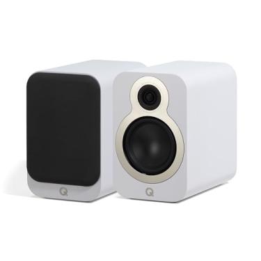Imagem de Q Acoustics Par de alto-falantes de estante 3030c branco acetinado - tipo gabinete reflexo bidirecional, driver de graves de 14 cm, tweeter de 2,3 cm - alto-falantes estéreos/alto-falantes passivos