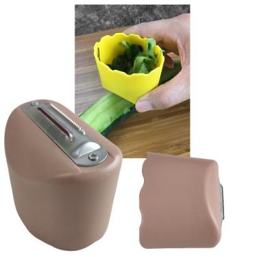 Imagem de Descascador Fatiador Legumes Fruta Vegetal Verdura Cozinha Lamina Aço 
