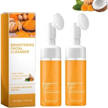 Imagem de 2 peças de sabonete facial com escova, sabonete facial de açafrão, limpador de espuma de açafrão para todas as peles