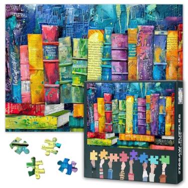 Imagem de Colorful Books Jigsaw Puzzles - 1000 Piece Puzzle for Adults, Bookshelf Difficult Challenging Puzzles for Adults (27.5"x19.7"), Family Game Night Gift & Home Decor (Library Series)