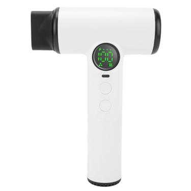 Imagem de Asixxsix Secador de Cabelo Sem Fio 30000rpm, 15600mAh Recarregável Secador de Cabelo Com 100 Configurações de Calor e Velocidade, Tela Digital Grande e Função de Memória (Branco)