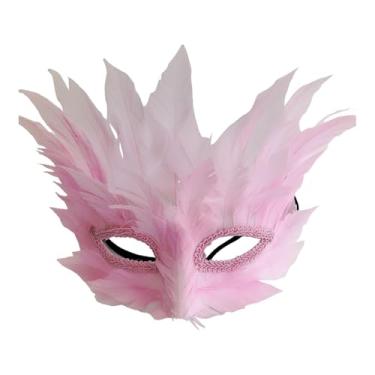 Imagem de Hailong Ming Máscara de Baile em Estilo Gótico, Máscara Facial, Máscara de Baile, Máscara Feminina, Máscara de Fantasia Feita de Material PP Leve para Longas Noite, Rosa