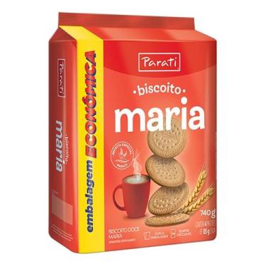 Imagem de Kit c/ 4 Biscoito Maria Parati Pacote 740g Embalagem
