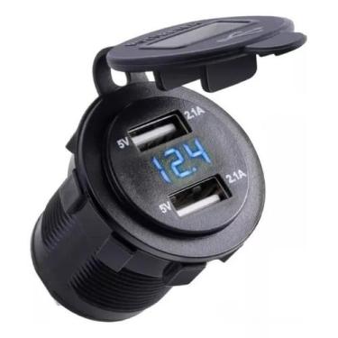 Imagem de Tomada Voltimetro Usb 2 Saídas 4,2A KLX - KLX Qualidade e Inovação