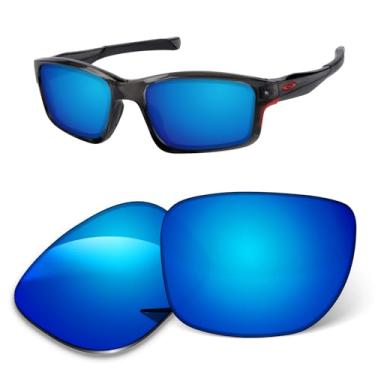 Imagem de Lentes de substituição de 1,6 mm compatíveis com óculos de sol Oakley Chainlink OO9247, antiarranhões e resistentes a impactos (espelhado azul gelo)
