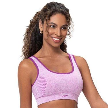 Imagem de Top Fitness Mescla com Bojo Removivel sem Costura Ágata Magenta Zee Ru