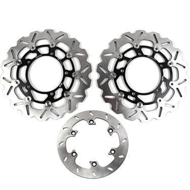 Imagem de Arashi Discos de freio dianteiros traseiros rotores para Suzuki GSX1300R Hayabusa gen 2 2008-2020 ABS 13-20, acessórios de substituição de motocicleta preto