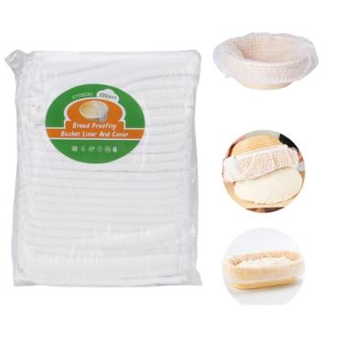 Imagem de Forro de cesta Banneton à prova de pão, 100 peças, forro de tigelas de pão de 53 cm, massa antiaderente, sem BPA, forros de cesta de pão sem tecido sem BPA, forros elásticos para evitar que a massa
