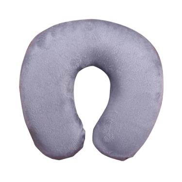Imagem de BaotyJie Travesseiro de viagem para pescoço, apoio de cabeça, respirável, ergonômico, formato U, para uso em carro, casa e escritório, Cinza