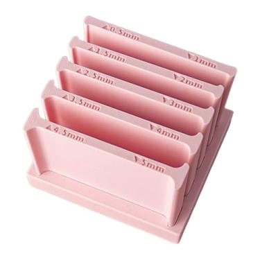 Imagem de FashionCha Ferramenta de Extrusão de Tiras de Polimérica com 5 Matrizes Intercambiáveis, Multifuncional Profissional, Dupla Face com Escalas Gravadas, Rosa