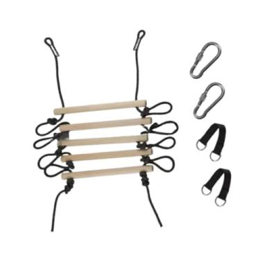 Imagem de menolana Escada de corda para crianças, estrutura de escalada de 5 seções, equipamento de escalada, escada de corda suspensa