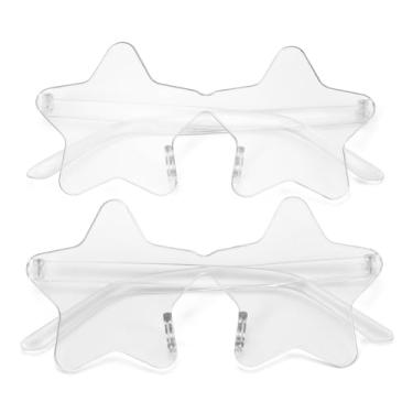 Imagem de Dazzleimart 2 Óculos De Sol Sem Aro Em Formato Estrela, Transparentes, Cor Doce (Transparente)