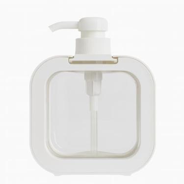Imagem de Porta Sabonete Líquido, 500ml, Plástico, Design Moderno (Branco)