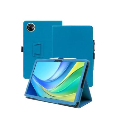 Imagem de Capa para tablet inteligente DOOGEE Tab E3 Max Android 15 de 14 polegadas, capa de couro premium WUNIAK para tablet Doogee Tab E3 Max com alça de mão para tablet, azul claro