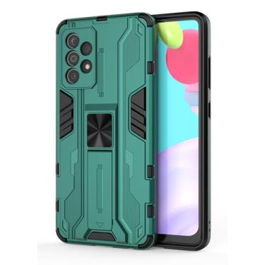 Imagem de SORAKA Capa para Samsung Galaxy A52 com suporte Capa de proteção resistente para Samsung Galaxy A52s 5G Capa com placa de metal para suporte magnético para carro Capa Silm Fit