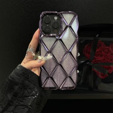 Imagem de MVVKKY Capa protetora macia de mármore com cubo brilhante de luxo para iPhone 14Pro, transparente e à prova de choque (para iPhone 14Pro/2)