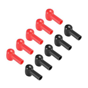 Imagem de Botas de terminal de bateria capas isolantes 5 pares de cabo de terminal de 14 mm de 8 mm vermelho preto, tampas de cabo protetor ferramentas de substituição para esportes automotivos marítimos, capas