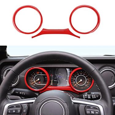 Imagem de RT-TCZ Capa de painel painel painel de painel de painel de painel decoração acessórios interiores para Jeep Wrangler JL JLU e Gladiator JT 2018-2022 (vermelho)
