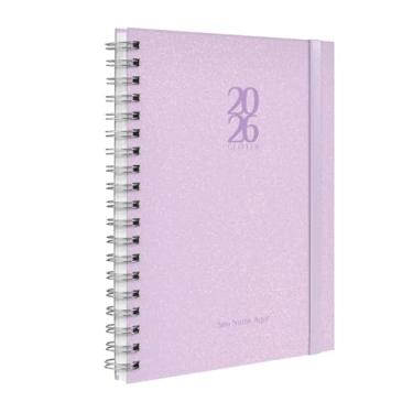 Imagem de Agenda Planner Semanal Plus 2026 Personalizada Solid Glitter Cores Lavanda