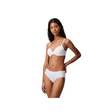 Imagem de Calvin Klein Sutiã feminino perfeitamente forrado com ajuste perfeito e toque de memória, Branco, 34C