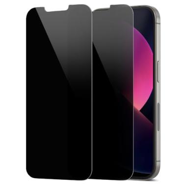 Imagem de Diacube Pacote com 2 protetores de tela de privacidade para iPhone 13 Mini [anti-espião de 27°] Película híbrida de PET revestida de vidro duplo 9H ultrafina [inquebrável] resistente a arranhões