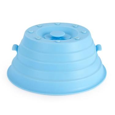 Imagem de Elfzone Capas para respingos de micro-ondas – Capa de micro-ondas dobrável para alimentos, tampa de placa de micro-ondas ventilada e magnética