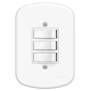 Imagem de Interruptor Embutir 3 Paralelas Com Placa Série Blanc - 0657 - Fame Interruptor Embutir 3paralelas C-p Sb Fa 657 Fame
