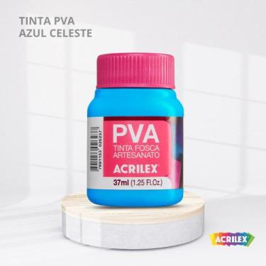 Imagem de Tinta pva fosca para artesanato com 37ml cor azul celeste - ACRILEX
