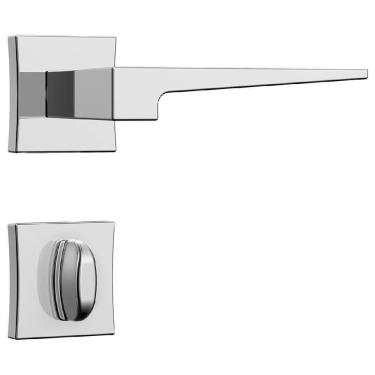 Imagem de Fechadura Classic Polaris 3200 Com Roseta Quadrada Para Banheiro Cromada - 30027 - Stam