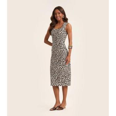 Imagem de Vestido Midi Feminino em Cotton Leve Rovitex Bege, P, Bege
