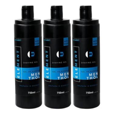 Imagem de Kit 3 Shaving Gel De Barbear Menthol Shave 750ml Element - Alfa Looks