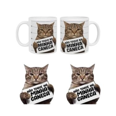 Imagem de Caneca Frases Divertidas e Engraçadas, Cerâmica Branca, 325ml (Não toque na minha Caneca)