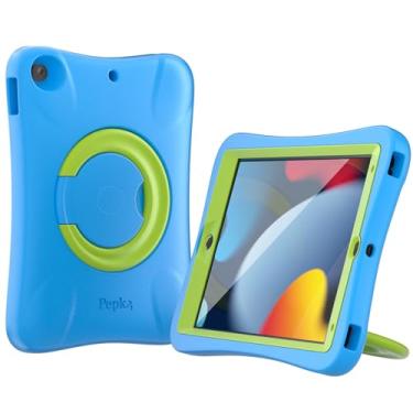 Imagem de Pepkoo Capa para iPad compatível com iPads 9ª, 8ª e 7ª geração, capa para tablet infantil, proteção total da tela e do corpo, capas protetoras antiderrapantes resistentes para iPad