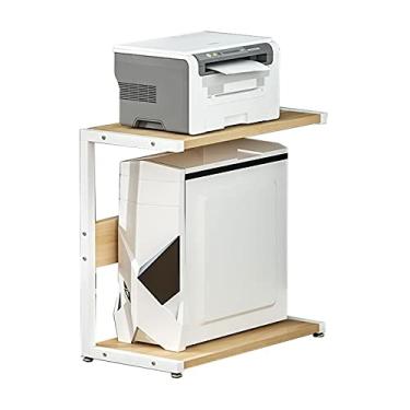 Imagem de Suporte de CPU para PC, suporte de chão de mesa de 2 níveis, suporte de PC suporte de torre, suporte de chão para armazenamento de impressora, moldura lateral de mesa, suporte de quatro modelos de