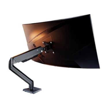 Imagem de Suporte para monitor 43.2 cm-81.3 cm Suporte de braço de monitor único, suporte de mesa de monitor de alumínio, braço de mola mecânica articulada comporta até 9 kg, bases de grampo C e ilhós Braço de