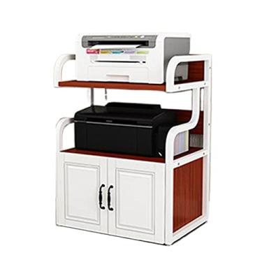 Imagem de SUNESA Suporte de impressão multicamadas prateleira de impressora de escritório prateleira prateleira copiadora lateral armazenamento armário de estilo europeu com rack de armazenamento de piso de