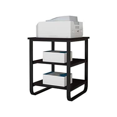 Imagem de Suporte de impressão Suporte de impressora rack de armazenamento de três camadas rack de arquivo pequena estante de livros adequado para escritório doméstico altura 74,52 centímetros mesa de