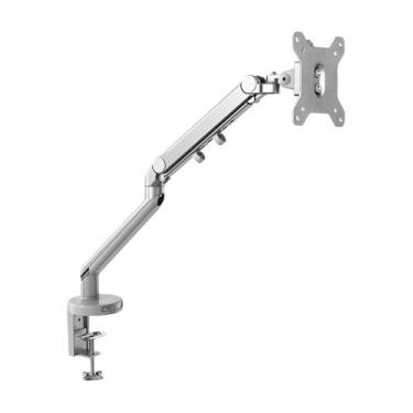 Imagem de hezhuhe2258 Suporte de monitor único para telas de 43.2 cm-81.3 cm, comporta 9 kg, suporte de mesa de monitor único com mola mecânica, braço de monitor único com giro, inclinação, braço de monitor de