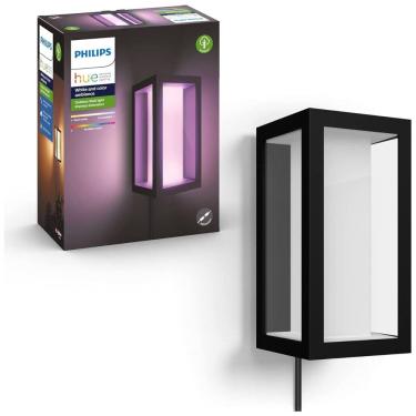 Imagem de Arandela Luminária Inteligente Colorida Externa de Parede à prova dágua com Sensor, Base E27, 1 Unidade, PHILIPS HUE 1745930V7, Preto
