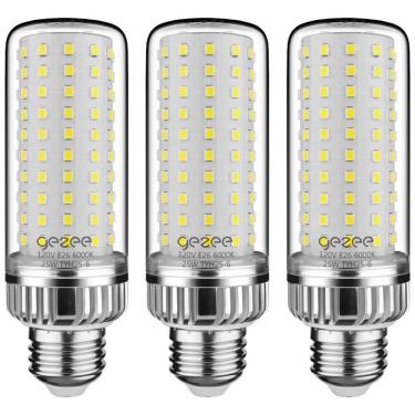 Imagem de Lâmpada LED 200W 2500 Lumens 6000K Branca com Base E26, 3 Unidades, GEZEE, Prateado