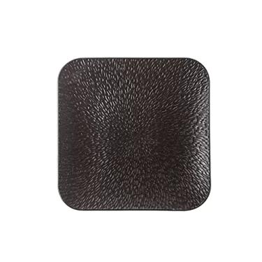 Imagem de Prato de serviço prato quadrado para bife prato de jantar japonês doméstico bandeja de sobremesa de cerâmica para Halloween, Ação de Graças e pratos de Natal (Cor: Preto, Tamanho: 21,6 cm)