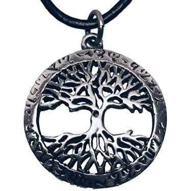 Imagem de Colar/pingente de árvore da vida de estanho com cordão