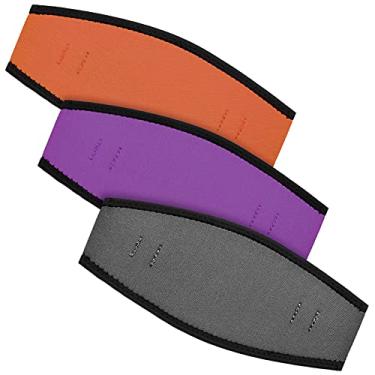 Imagem de Skylety 3 peças de capa de neoprene para máscara de mergulho, máscara de neoprene para mergulho, máscaras, esportes aquáticos (roxo, cinza, laranja)
